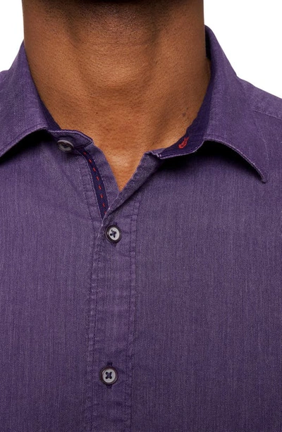 Shop Robert Graham Serpens Cotton Blend Button-up Shirt In Purple