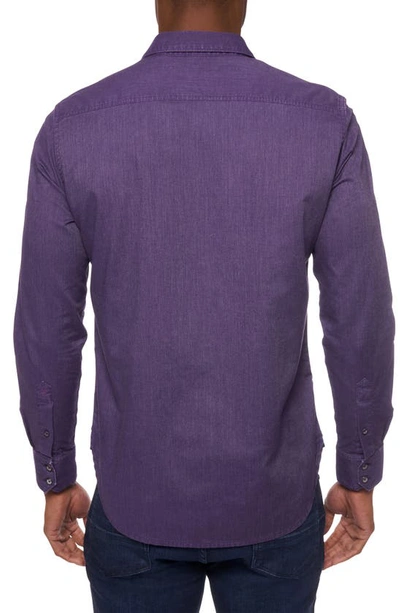 Shop Robert Graham Serpens Cotton Blend Button-up Shirt In Purple