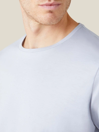 Shop Luca Faloni Light Grey Long-sleeved Silk-cotton T-shirt
