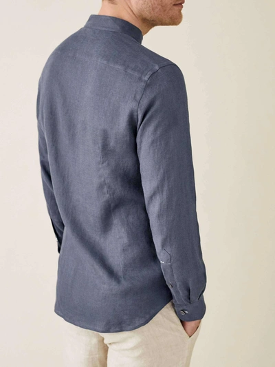 Shop Luca Faloni Payne's Grey Versilia Linen Shirt