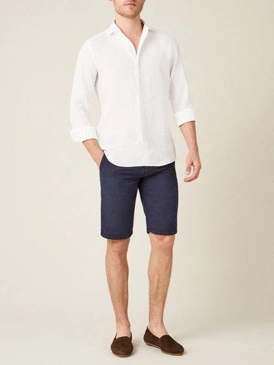 Shop Luca Faloni White Portofino Linen Shirt