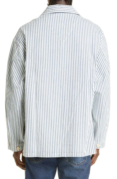 Shop Visvim Hickory Stripe Cotton Jacket