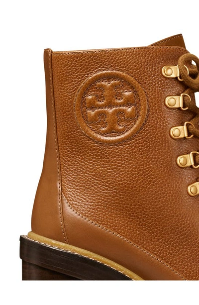 Shop Tory Burch Miller Mixed Materials Lug Sole Boot In Toasted Caramel