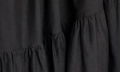 Shop La Ligne Crochet Bodice Cotton & Silk Sundress In Black