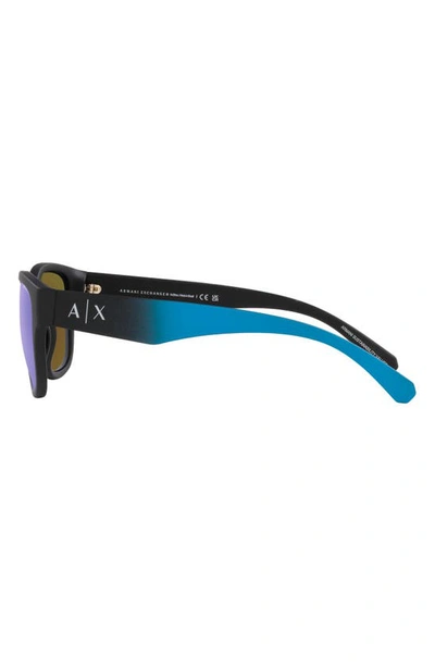 Shop Armani Exchange 54mm Pillow Sunglasses In Matte Black