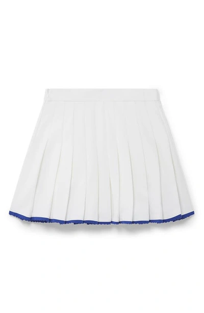 Shop Casablanca Scallop Edge Pleated Skirt In White