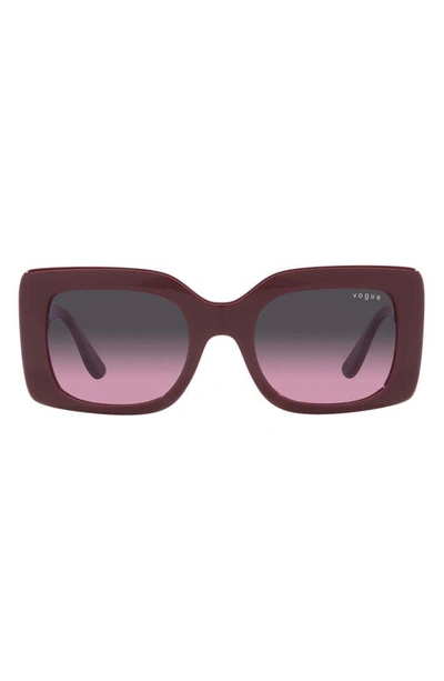 Shop Vogue 52mm Gradient Rectangular Sunglasses In Grey Flash