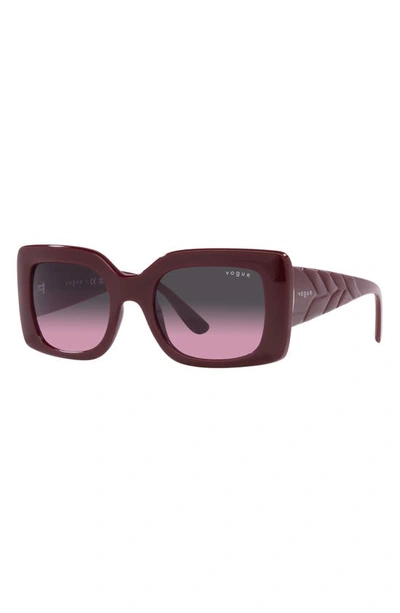 Vogue 52mm Gradient Rectangular Sunglasses In Grey Flash