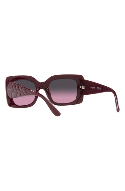 Shop Vogue 52mm Gradient Rectangular Sunglasses In Grey Flash