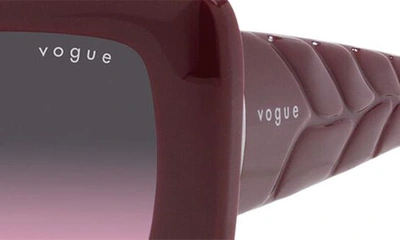 Shop Vogue 52mm Gradient Rectangular Sunglasses In Grey Flash