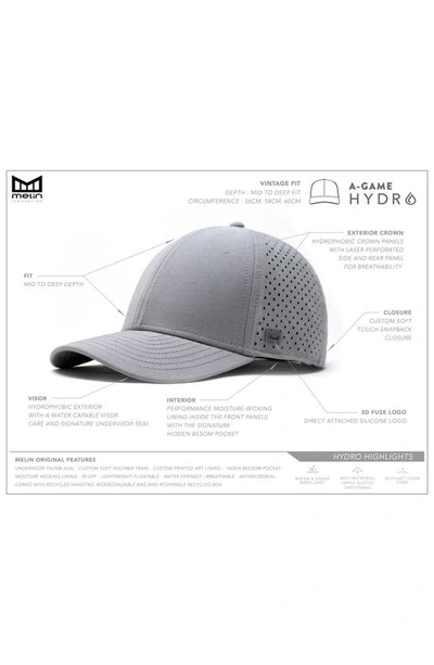 Shop Melin A-game Hydro Performance Snapback Hat In Heather Grey