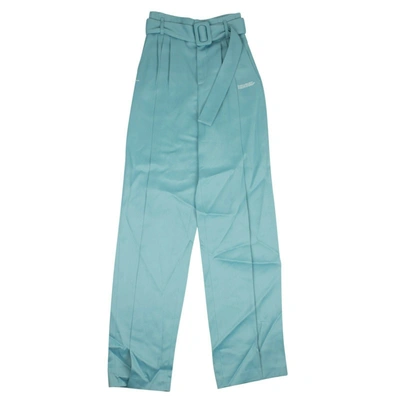Shop Off-white Women's Blue Front Pleats Pants