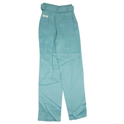 Shop Off-white Women's Blue Front Pleats Pants