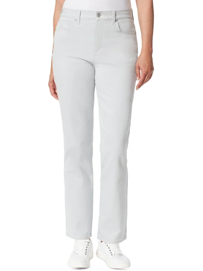 Shop Gloria Vanderbilt Amanda Womens Denim Mid-rise Straight Leg Jeans In White