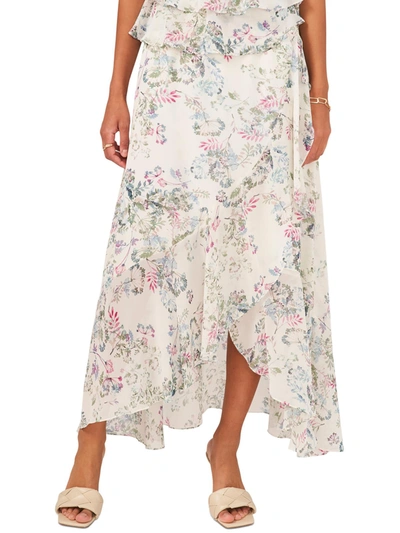 Shop Vince Camuto Plus Breezy Dandelion Womens Dandelion Tiered Maxi Skirt In White