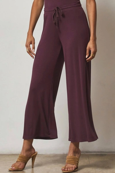 Shop Lamade Shirred Back Crop Culotte Pant In Fig In Red