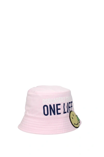 Shop Dsquared2 Hats Smiley Organic Cotton Pink Patchouli