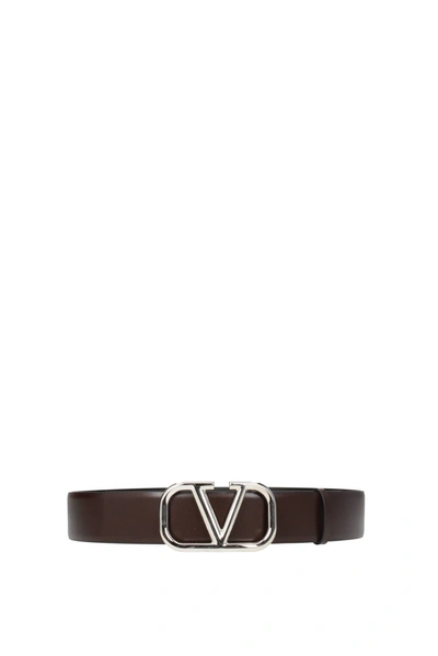 Shop Valentino Regular Belts Leather Brown Black