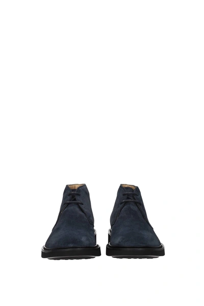 Shop Tod's Ankle Boot Suede Midnight In Blue
