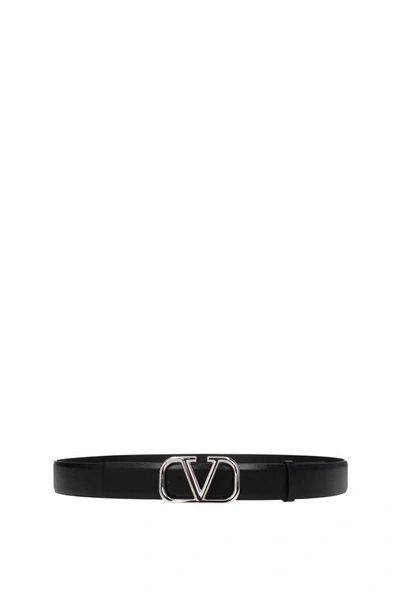 Shop Valentino Regular Belts Leather In Black