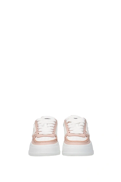 Shop Dsquared2 Sneakers Canadian Leather Nude Pink In White