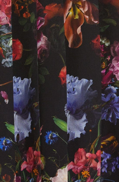 Shop Adam Lippes Medici Floral Print Crepe A-line Dress In Black Floral