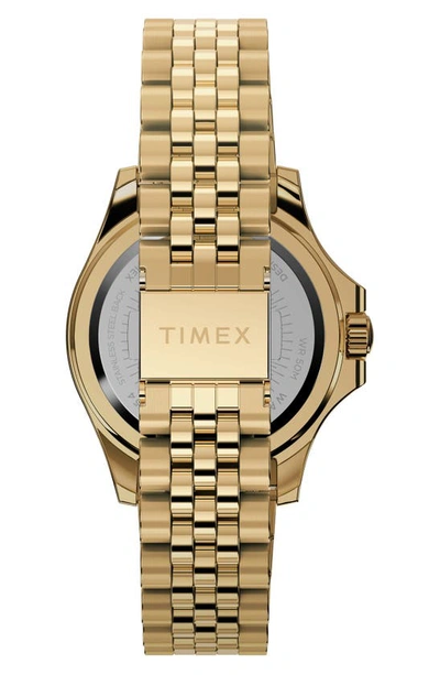 Shop Timex Kaia Crystal Bracelet Strap Watch, 40mm In Goldone