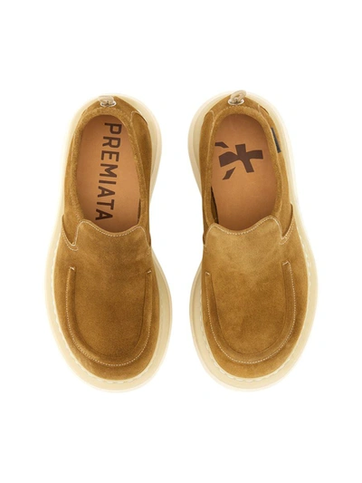 Shop Premiata Leather Loafer In Yellow