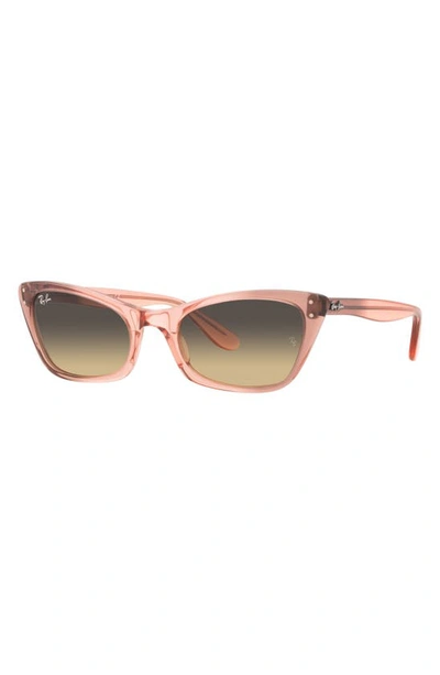 Shop Ray Ban Lady Burbank 55mm Cat Eye Sunglasses In Transparent Pink