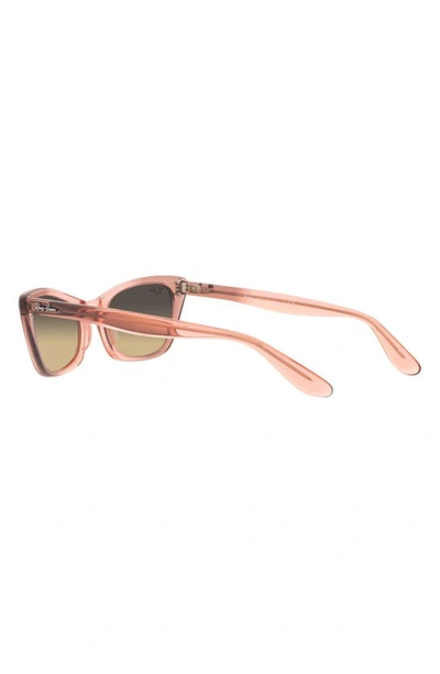 Shop Ray Ban Ray-ban Lady Burbank 55mm Cat Eye Sunglasses In Transparent Pink