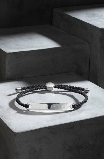Shop Monica Vinader Friendship Bracelet In Silver/ Black