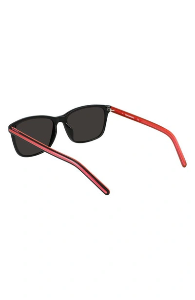 Shop Converse Chuck 57mm Rectangle Sunglasses In Black/ Black