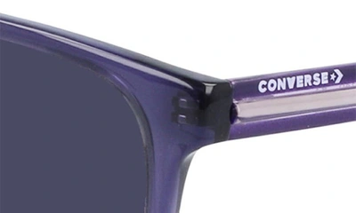 Shop Converse Chuck 57mm Rectangle Sunglasses In Crystal Court Purple/ Purple