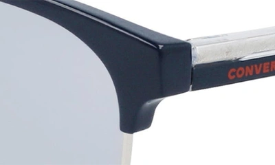 Shop Converse Disrupt 52mm Round Sunglasses In Obsidian/ Silver/ Silver