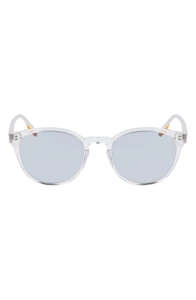 Shop Converse Disrupt 52mm Round Sunglasses In Crystal Clear / Silver
