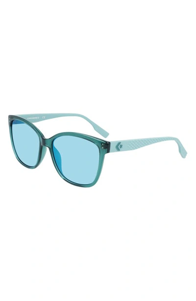 Shop Converse Force 56mm Sunglasses In Crystal Forest Pine