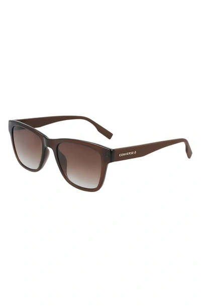 Shop Converse Malden 52mm Rectangular Sunglasses In Crystal Dark Root / Grey