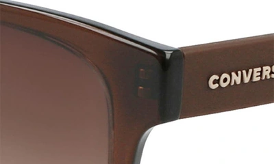 Shop Converse Malden 52mm Rectangular Sunglasses In Crystal Dark Root / Grey