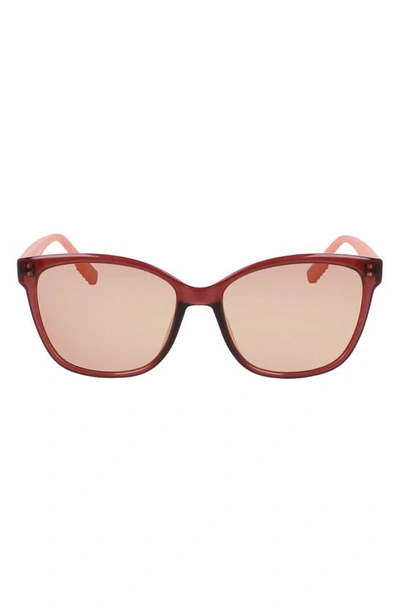 Shop Converse Force 56mm Sunglasses In Crystal Deep Bordeaux