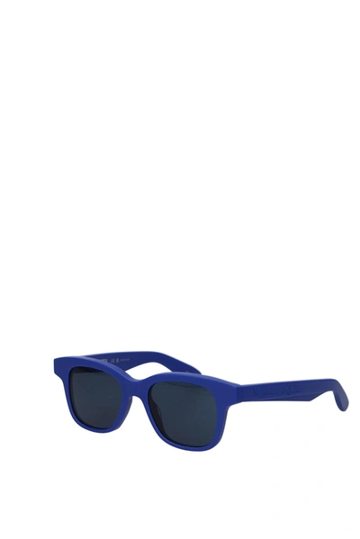 Shop Alexander Mcqueen Sunglasses Acetate Blue Imperial Blue