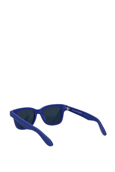 Shop Alexander Mcqueen Sunglasses Acetate Blue Imperial Blue