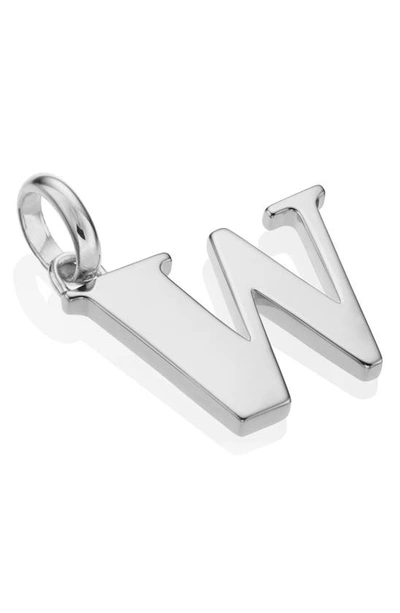 Shop Monica Vinader Alphabet Pendant Charm In Silver- W