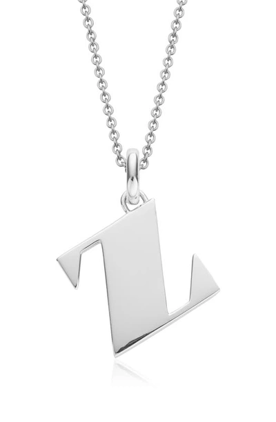 Shop Monica Vinader Alphabet Pendant Charm In Silver- Z