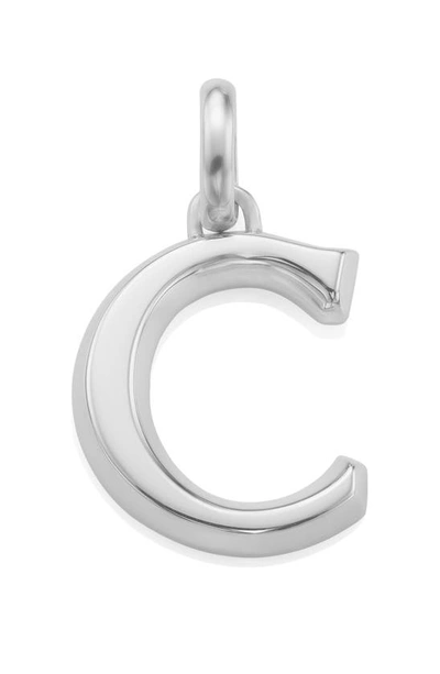 Shop Monica Vinader Alphabet Pendant Charm In Silver- C
