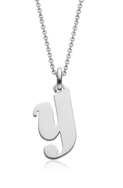 Shop Monica Vinader Alphabet Pendant Charm In Silver- Y