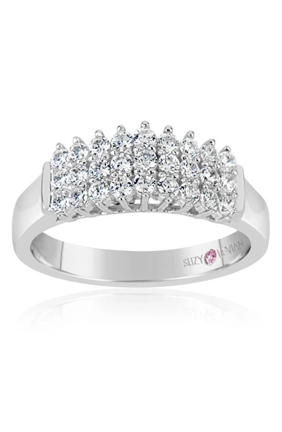 Suzy Levian Sterling Silver Bring The Perfect Amount Of Sparkle Cz Ring In White