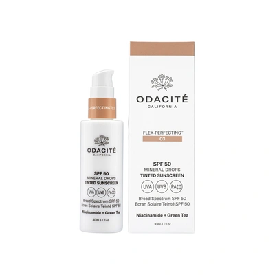 Shop Odacite Flex-perfecting Mineral Drops Tinted Sunscreen Spf 50 In 03 Medium