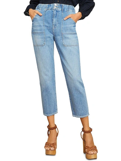 Shop Veronica Beard Womens Denim Distressed Straight Leg Jeans In Multi