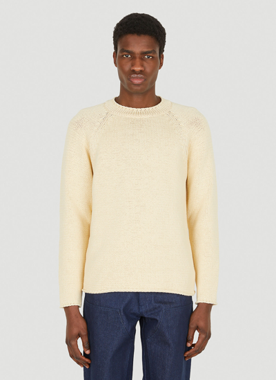 Sky High Farm Workwear Logo Embroidered Sweater In Cream