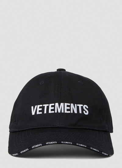 Shop Vetements Iconic Logo Baseball Cap In Black